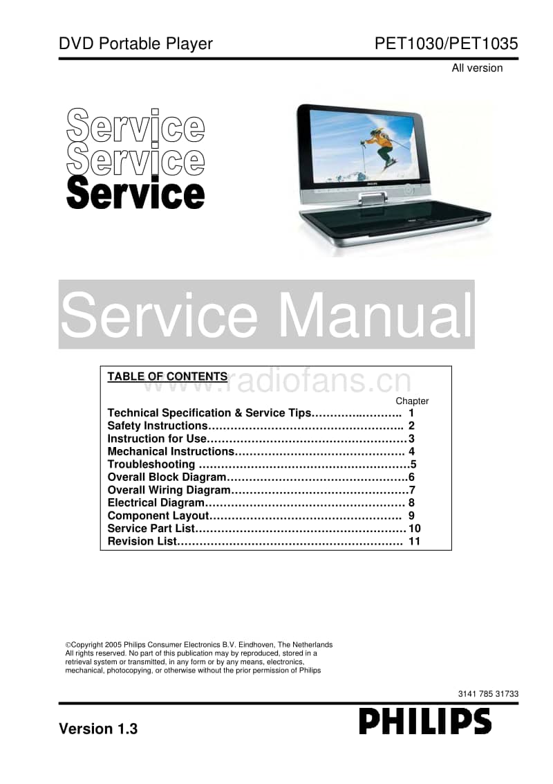 Philips-PET-1035-Service-Manual电路原理图.pdf_第1页