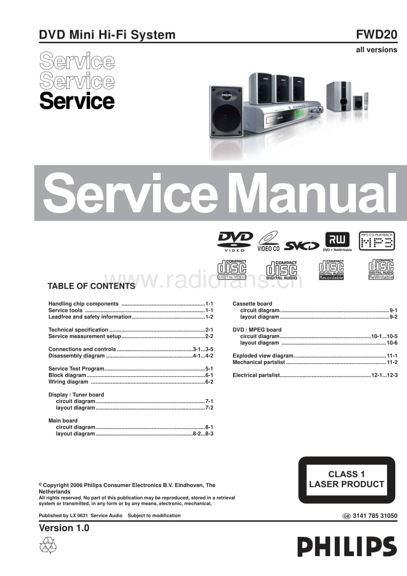 Philips-FWD-20-Service-Manual电路原理图.pdf_第1页