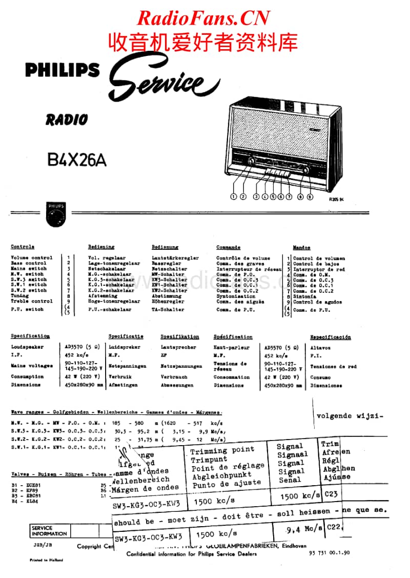 Philips-B-4-X-26-A-Service-Manual电路原理图.pdf_第1页