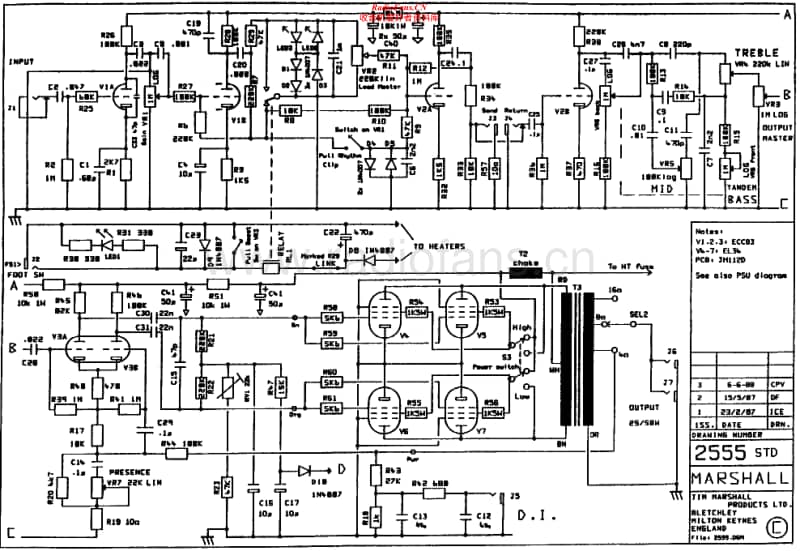 Marshall-2555-Amp-Schematic电路原理图.pdf_第1页