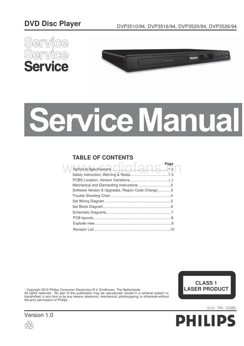 Philips-DVP-3520-Service-Manual电路原理图.pdf_第1页