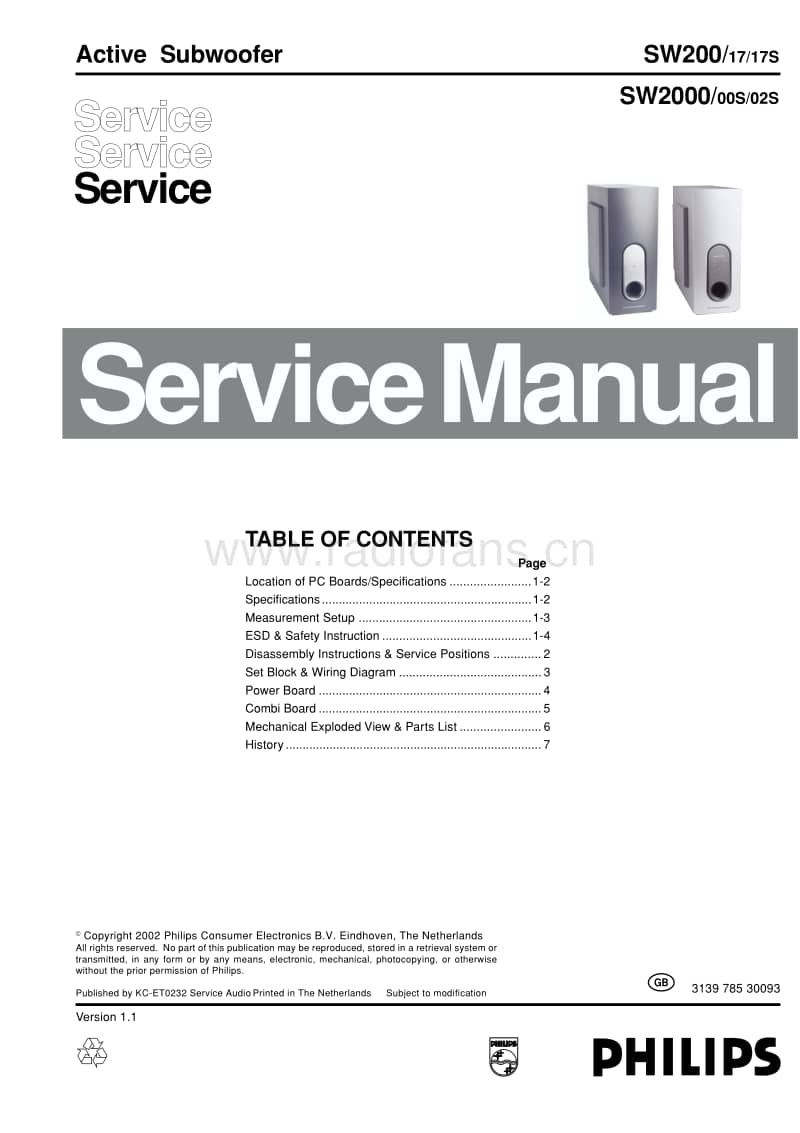 Philips-SW-2000-Service-Manual电路原理图.pdf_第1页