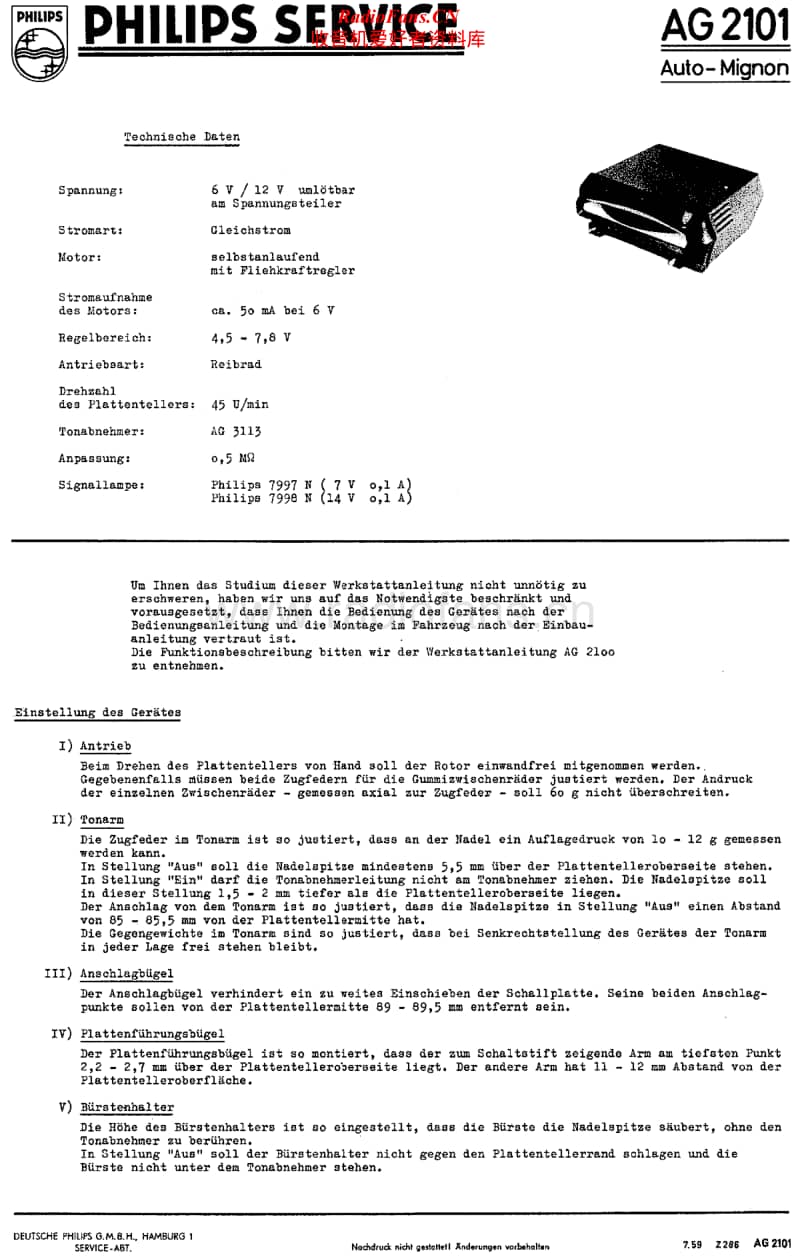 Philips-AG-2101-Service-Manual电路原理图.pdf_第1页