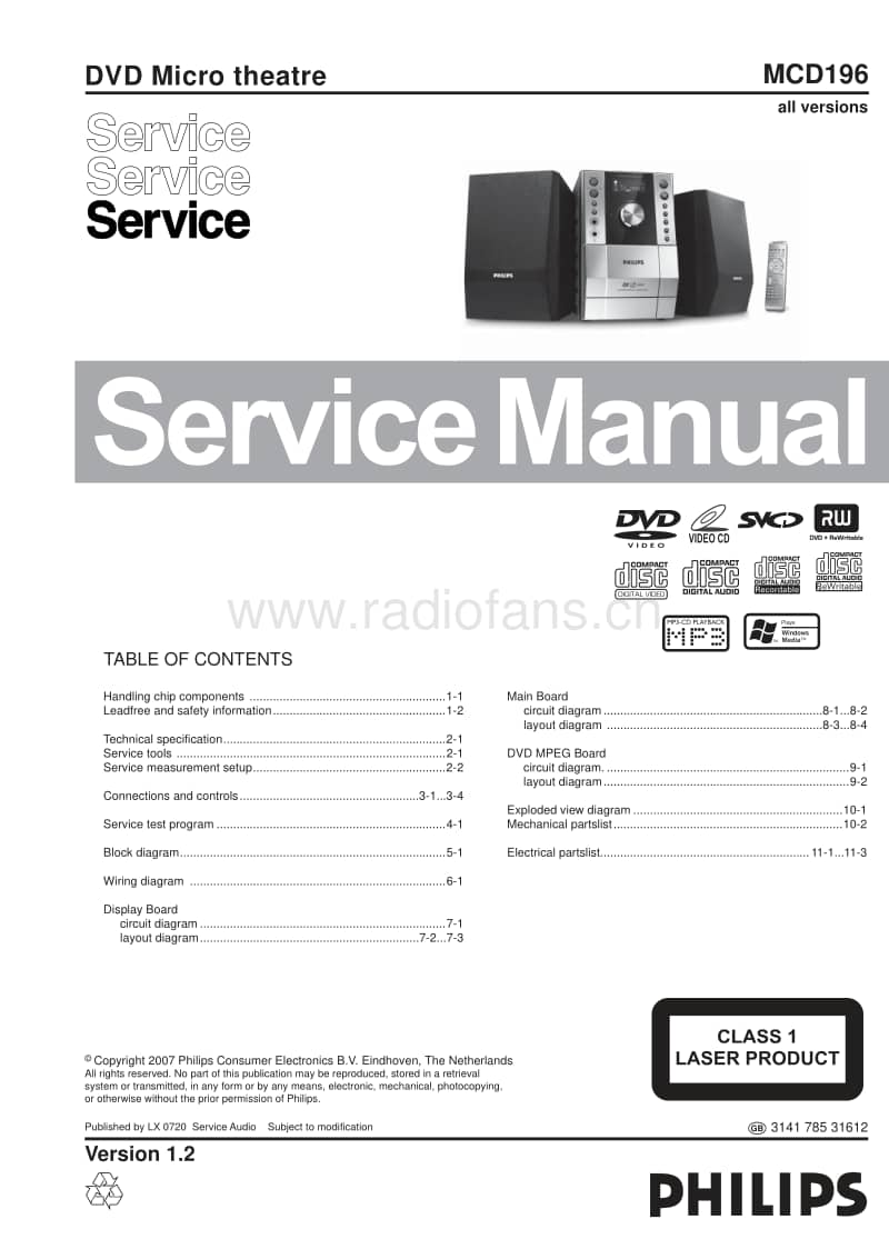 Philips-MCD-196-Service-Manual电路原理图.pdf_第1页