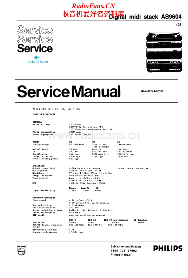 Philips-AS-9604-Service-Manual电路原理图.pdf_第1页