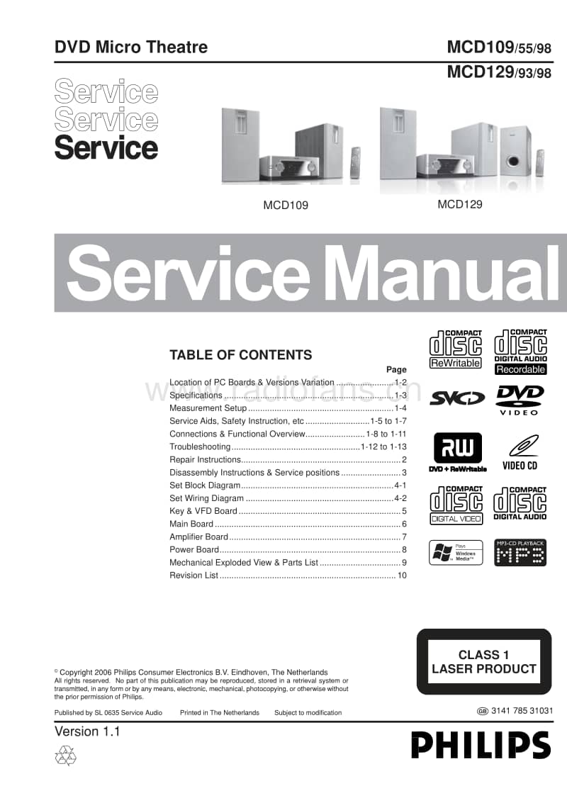 Philips-MCD-109-Service-Manual电路原理图.pdf_第1页