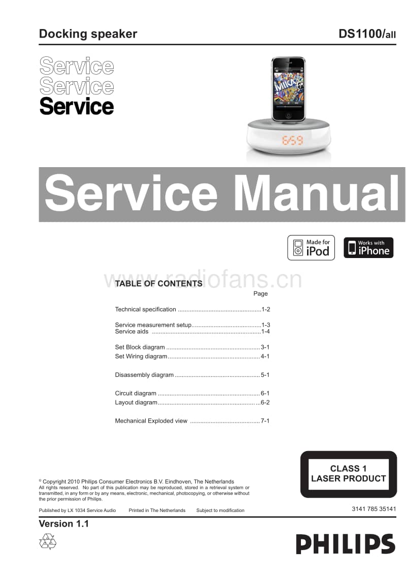 Philips-DS-1100-Service-Manual电路原理图.pdf_第1页