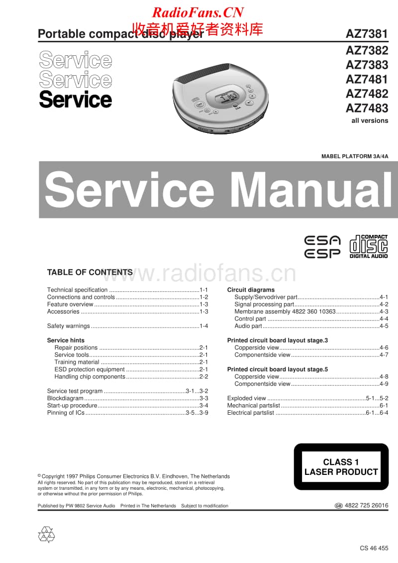 Philips-AZ-7381-Service-Manual电路原理图.pdf_第1页