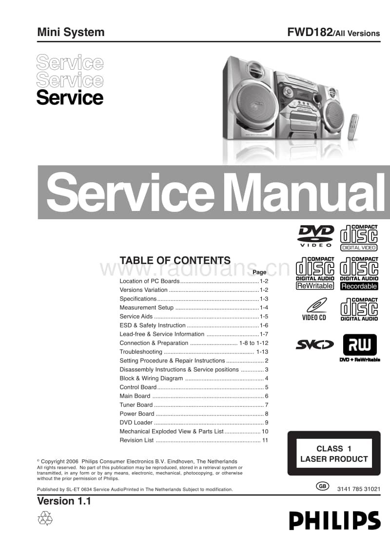 Philips-FWD-182-Service-Manual(1)电路原理图.pdf_第1页
