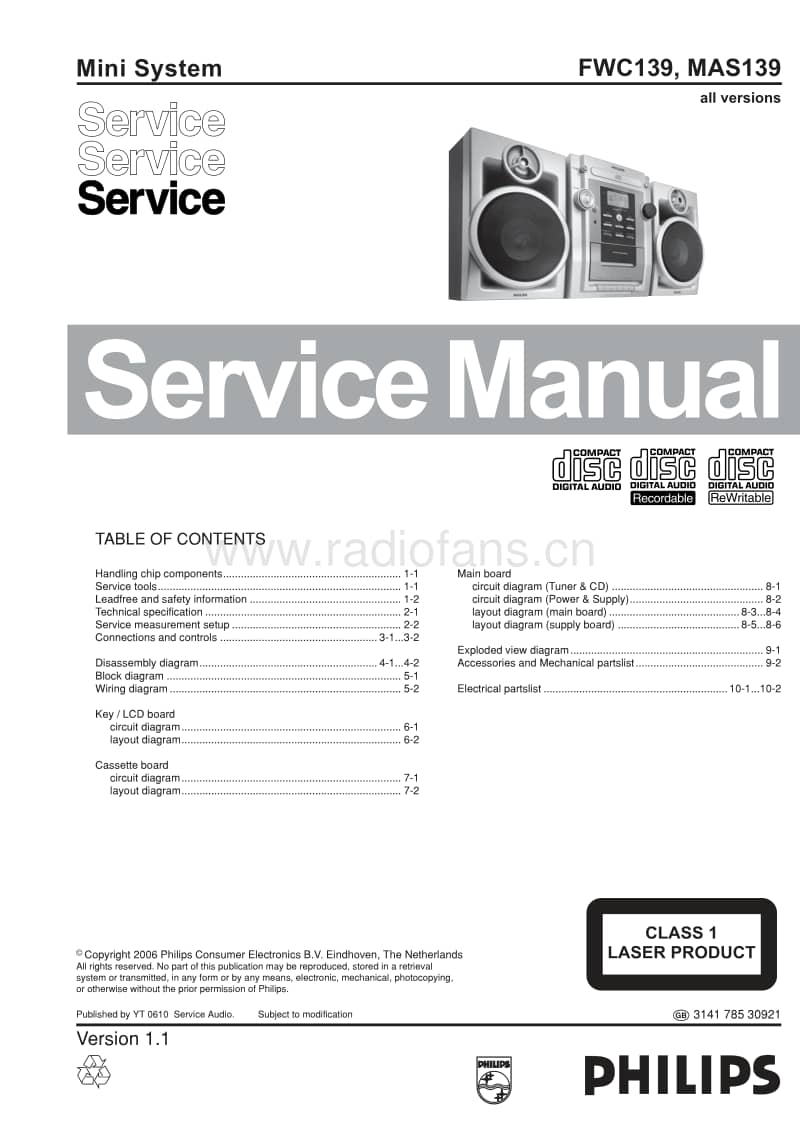 Philips-MAS-139-Service-Manual电路原理图.pdf_第1页