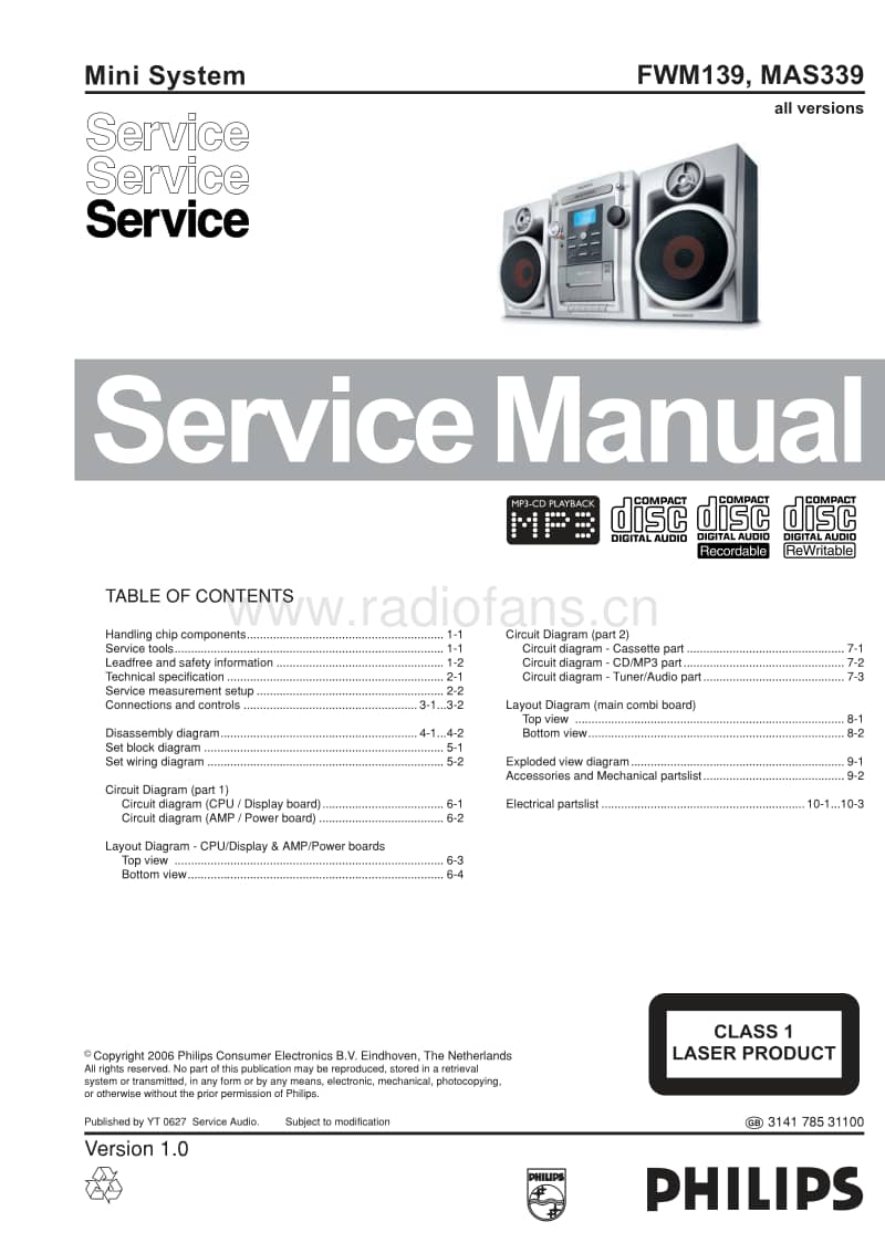 Philips-MAS-339-Service-Manual电路原理图.pdf_第1页
