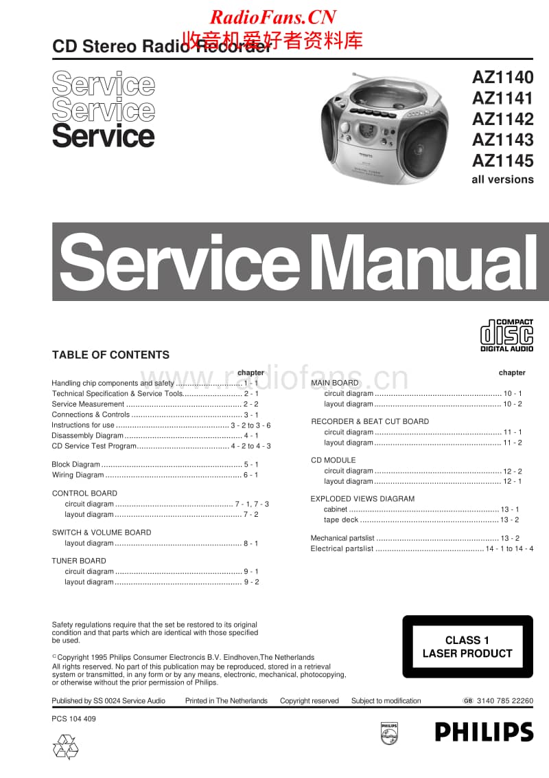 Philips-AZ-1143-Service-Manual电路原理图.pdf_第1页