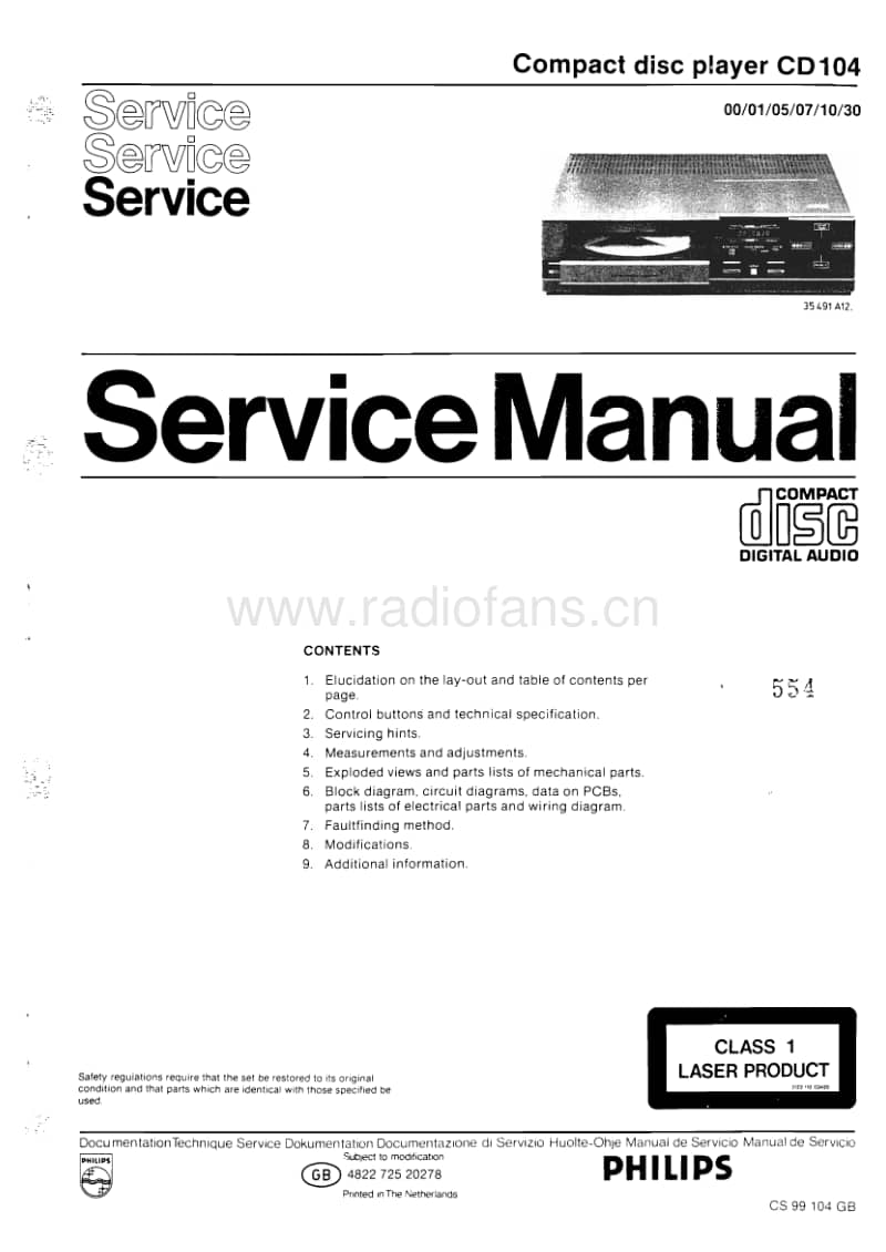 Philips-CD-104-Service-Manual电路原理图.pdf_第1页