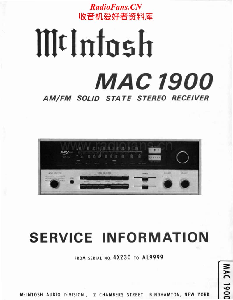 McIntosh-MAC-1900-Service-Manual电路原理图.pdf_第1页