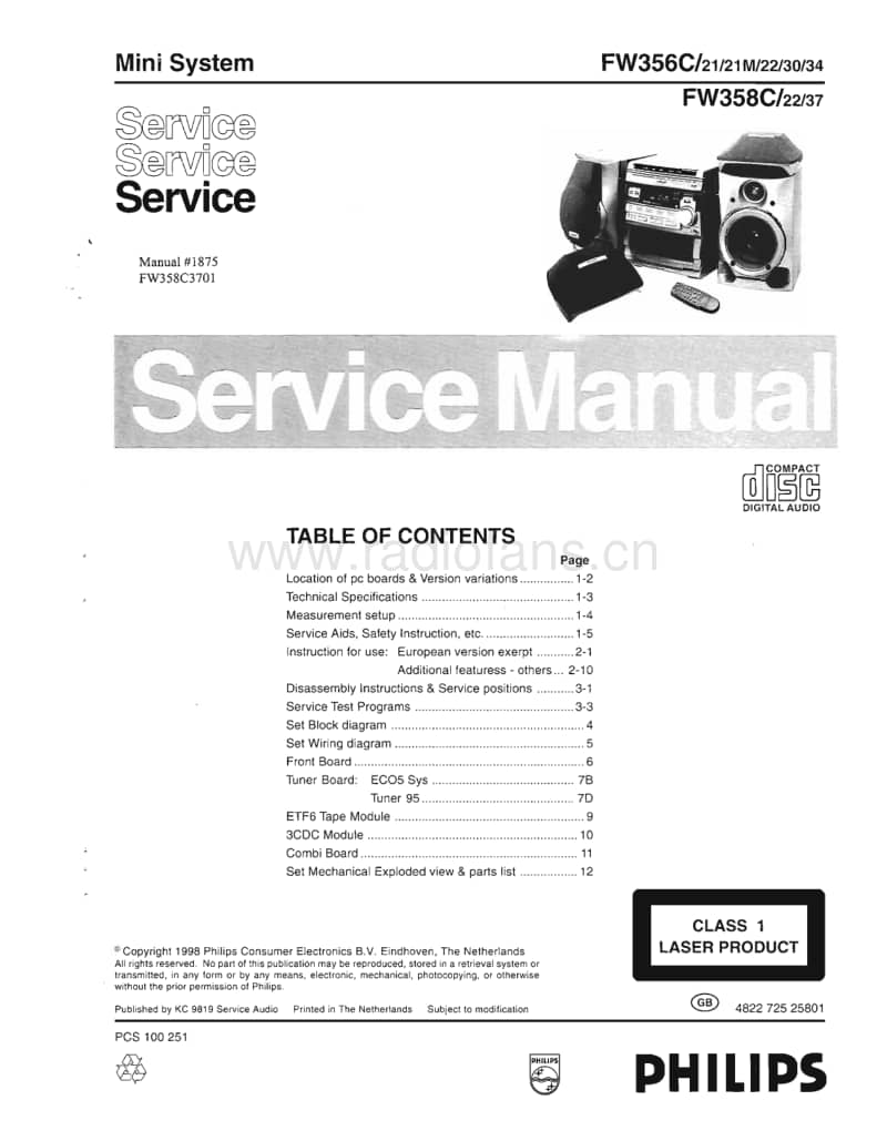 Philips-FW-356-C-FW-358-C-Service-Manual(1)电路原理图.pdf_第1页