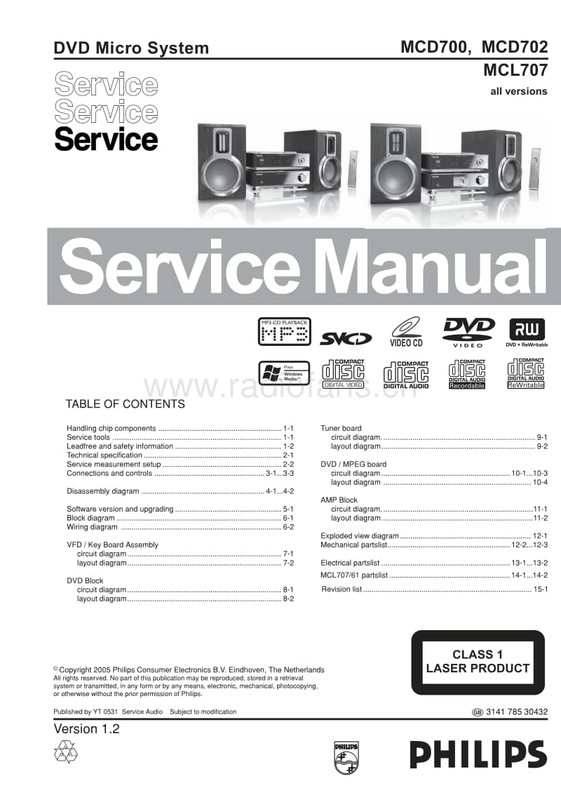 Philips-MCL-707-Service-Manual电路原理图.pdf_第1页