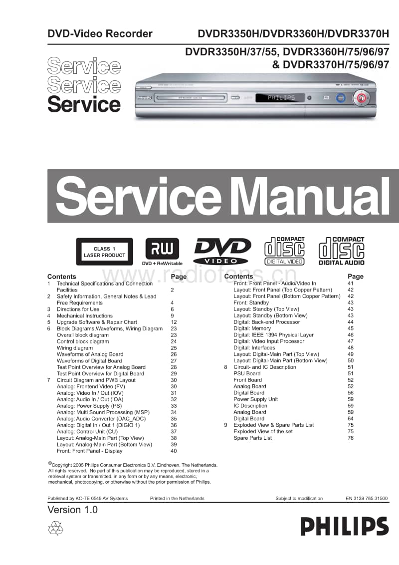 Philips-DVDR-3370-H-Service-Manual电路原理图.pdf_第1页