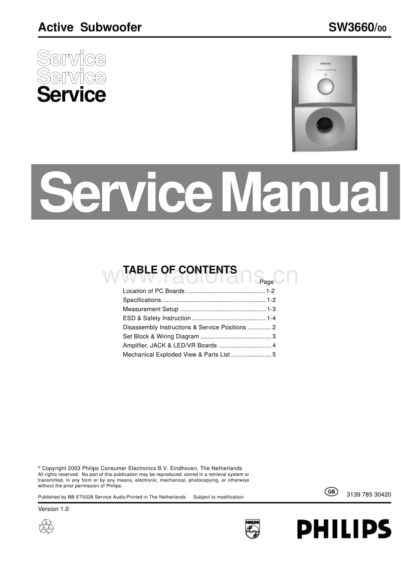 Philips-SW-3660-Service-Manual电路原理图.pdf_第1页