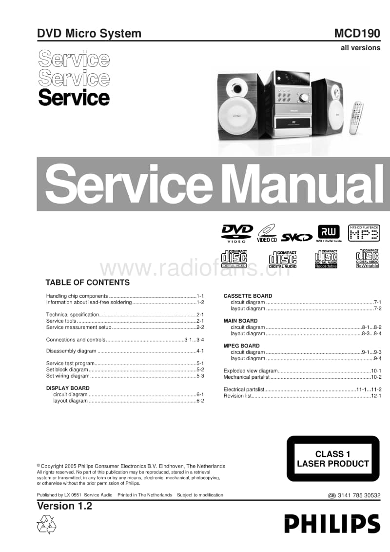 Philips-MCD-190-Service-Manual电路原理图.pdf_第1页