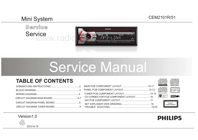 Philips-CEM-2101-R-Service-Manual电路原理图.pdf_第1页