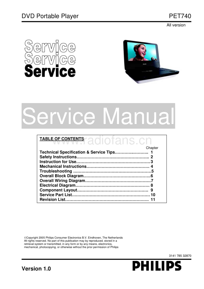 Philips-PET-740-Service-Manual电路原理图.pdf_第1页