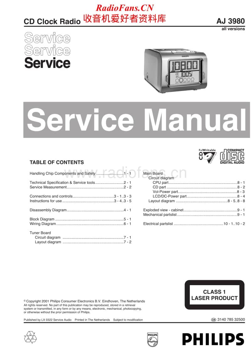 Philips-AJ-3980-Service-Manual电路原理图.pdf_第1页