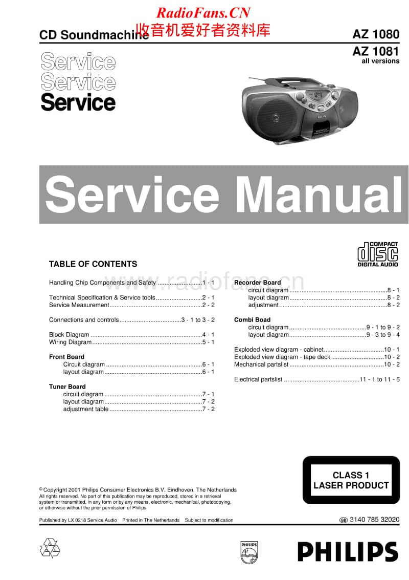 Philips-AZ-1080-Service-Manual电路原理图.pdf_第1页
