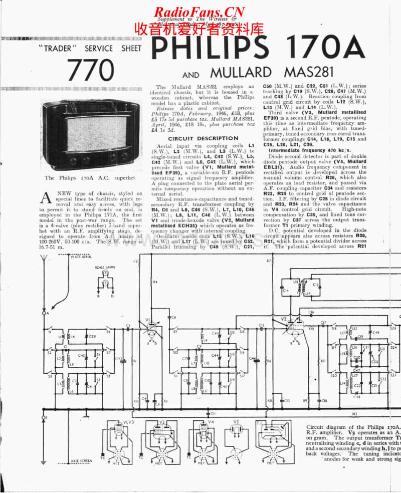 Philips-170-A-Service-Manual电路原理图.pdf_第1页