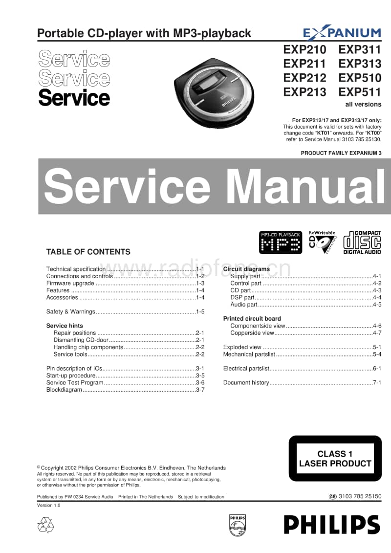 Philips-EXP-311-Service-Manual电路原理图.pdf_第1页
