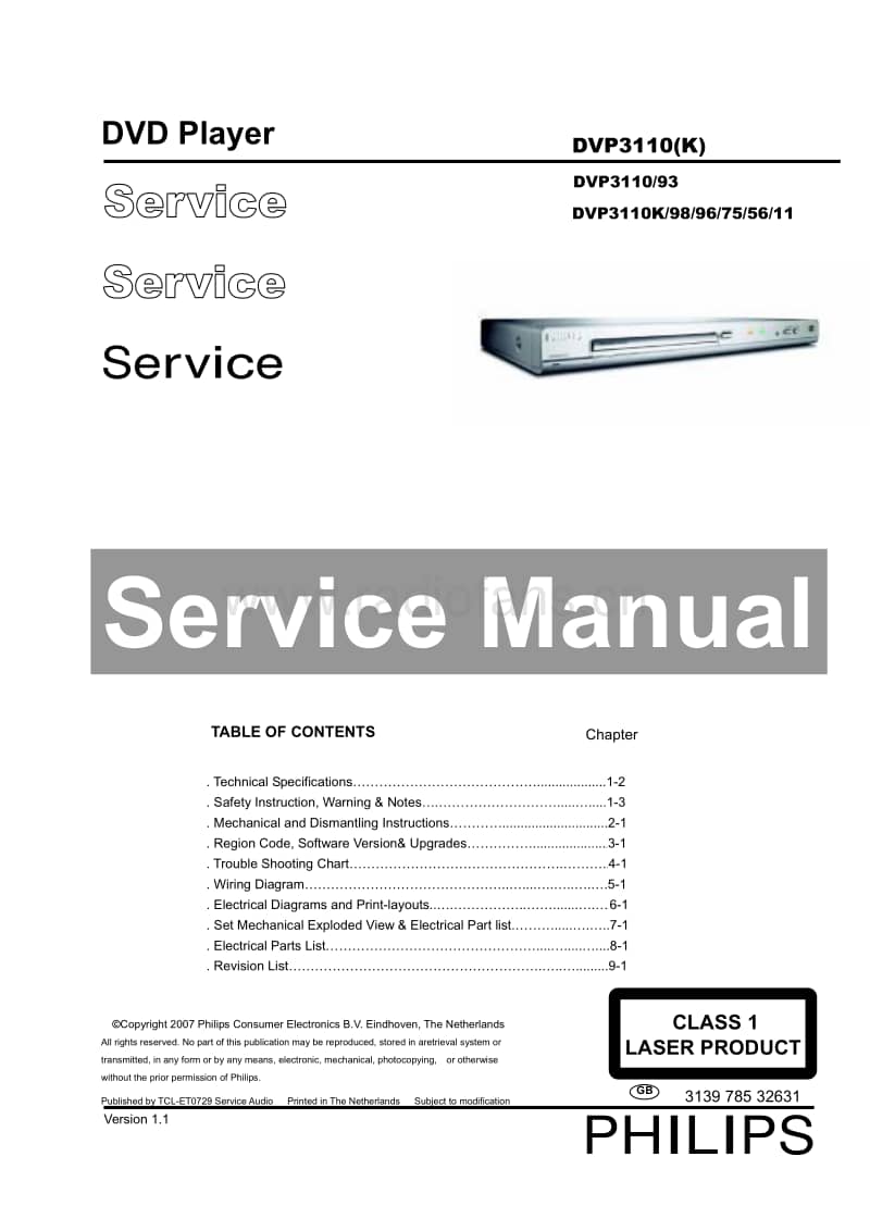 Philips-DVP-3110-K-Service-Manual电路原理图.pdf_第1页