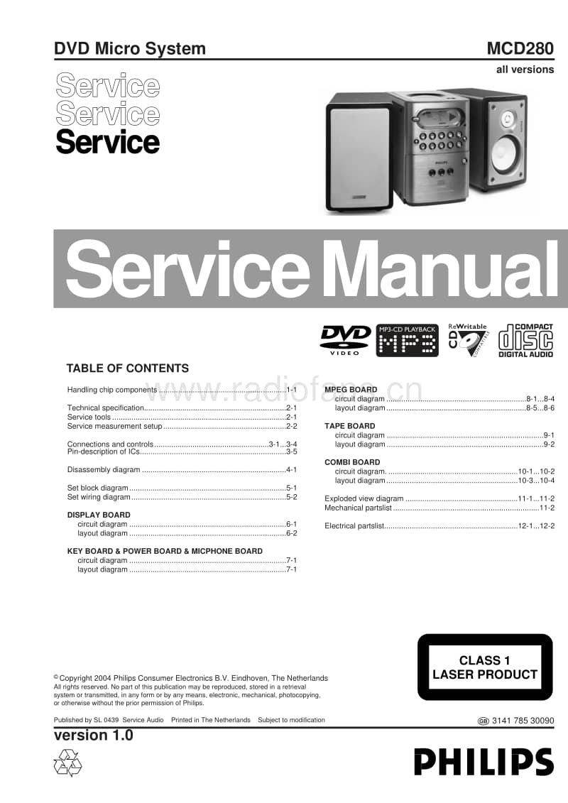 Philips-MCD-280-Service-Manual电路原理图.pdf_第1页