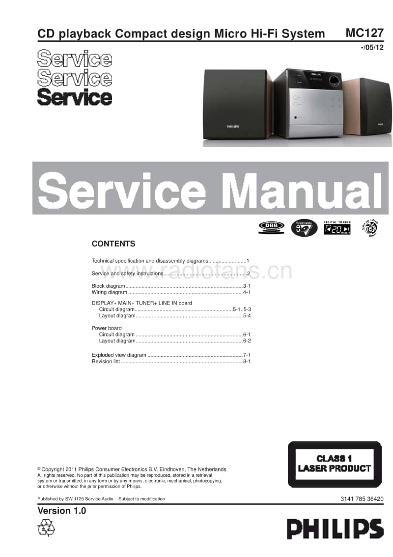 Philips-MC-127-Service-Manual电路原理图.pdf_第1页