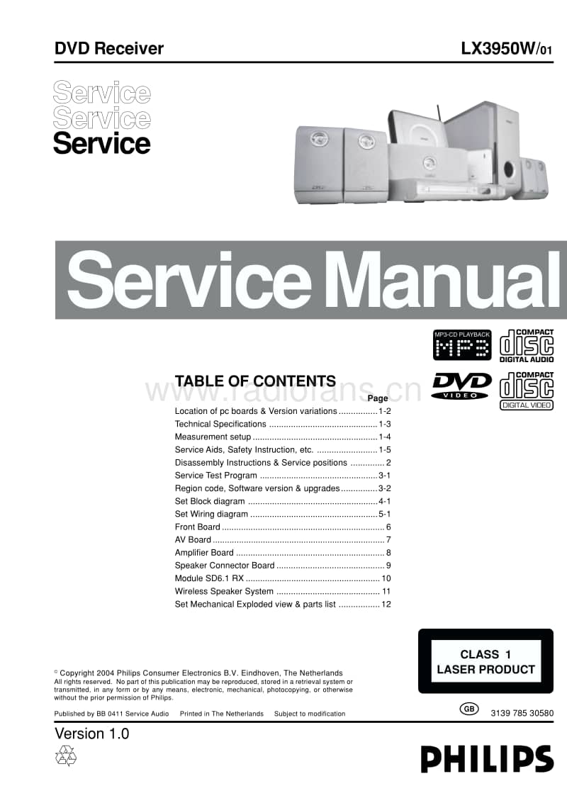 Philips-LX-3950-W-Service-Manual电路原理图.pdf_第1页