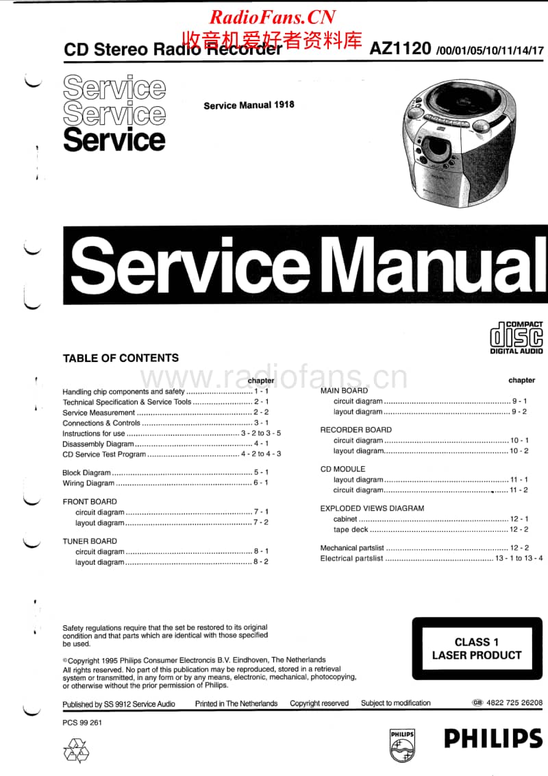 Philips-AZ-1120-Service-Manual电路原理图.pdf_第1页