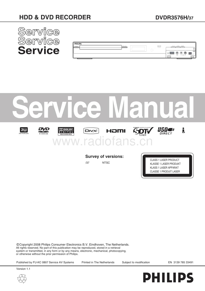 Philips-DVDR-3576-H-Service-Manual电路原理图.pdf_第1页