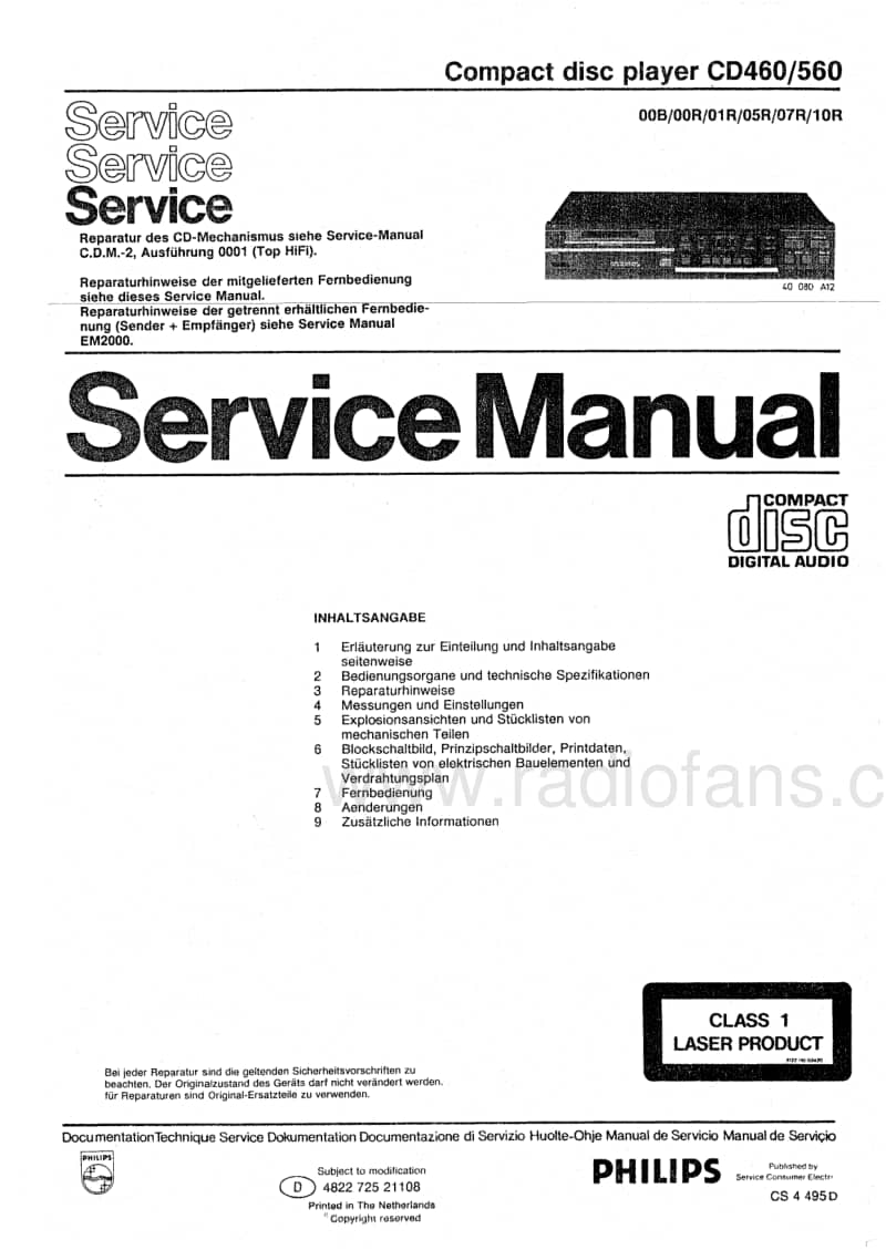 Philips-CD-460-Service-Manual电路原理图.pdf_第1页