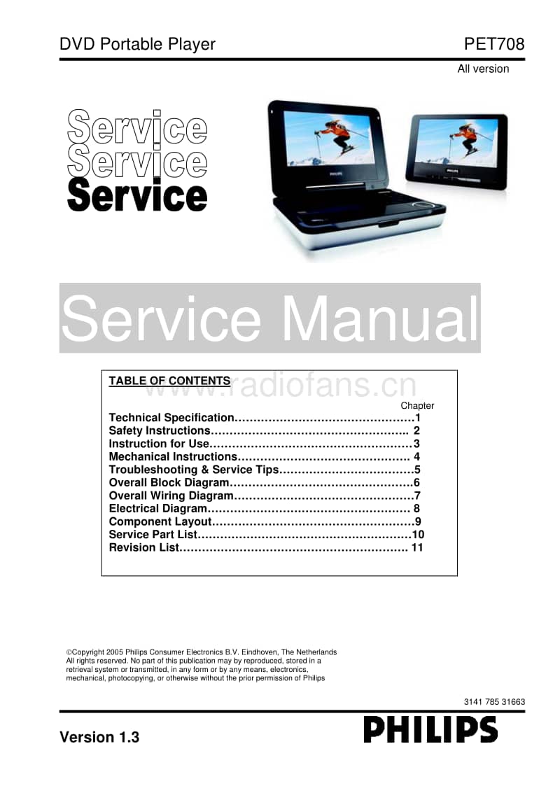Philips-PET-708-Service-Manual电路原理图.pdf_第1页