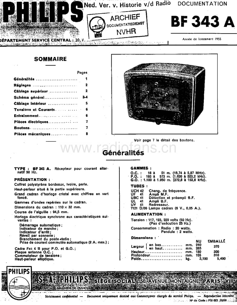 Philips-BF-343A-Service-Manual电路原理图.pdf_第1页
