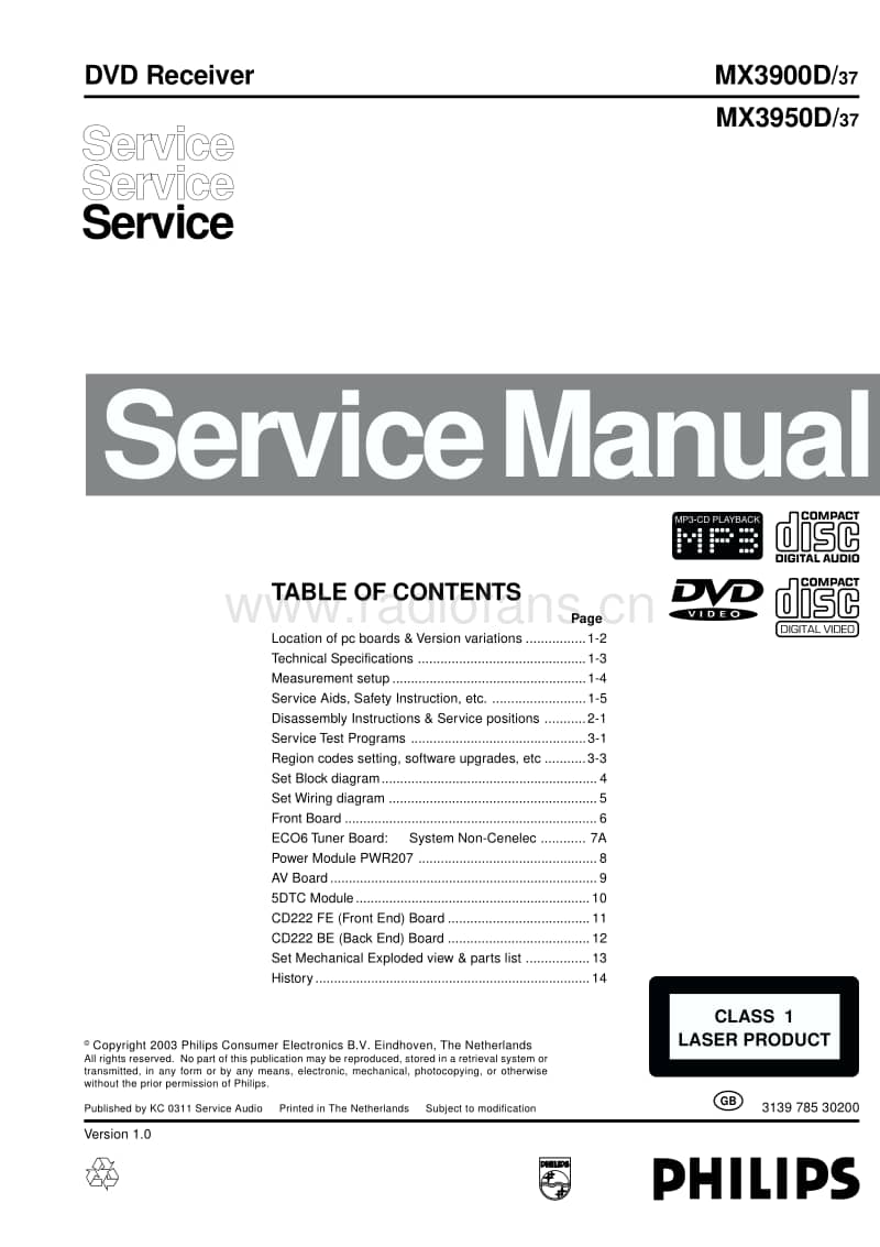 Philips-MX-3900-D-Service-Manual电路原理图.pdf_第1页