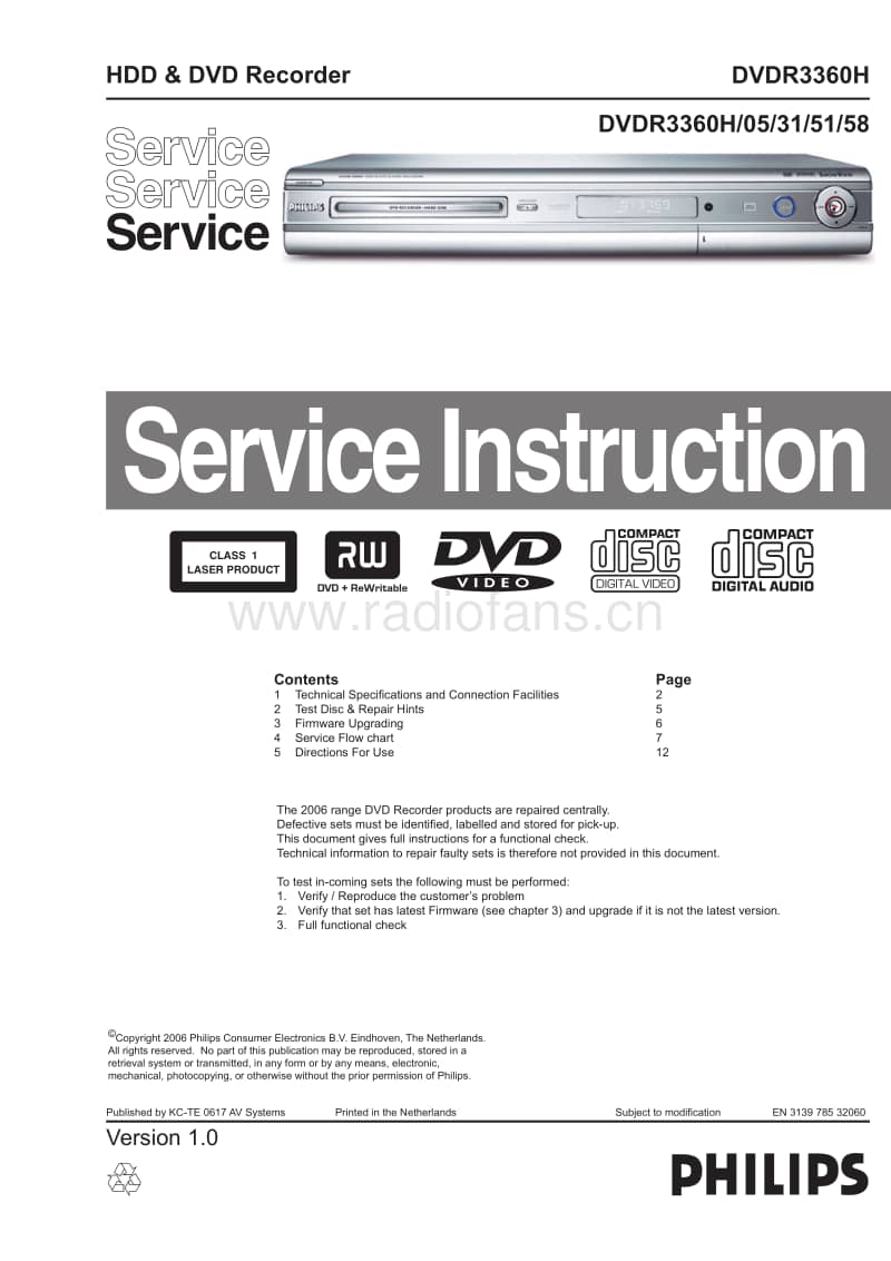 Philips-DVDR-3360-H-Service-Manual电路原理图.pdf_第1页