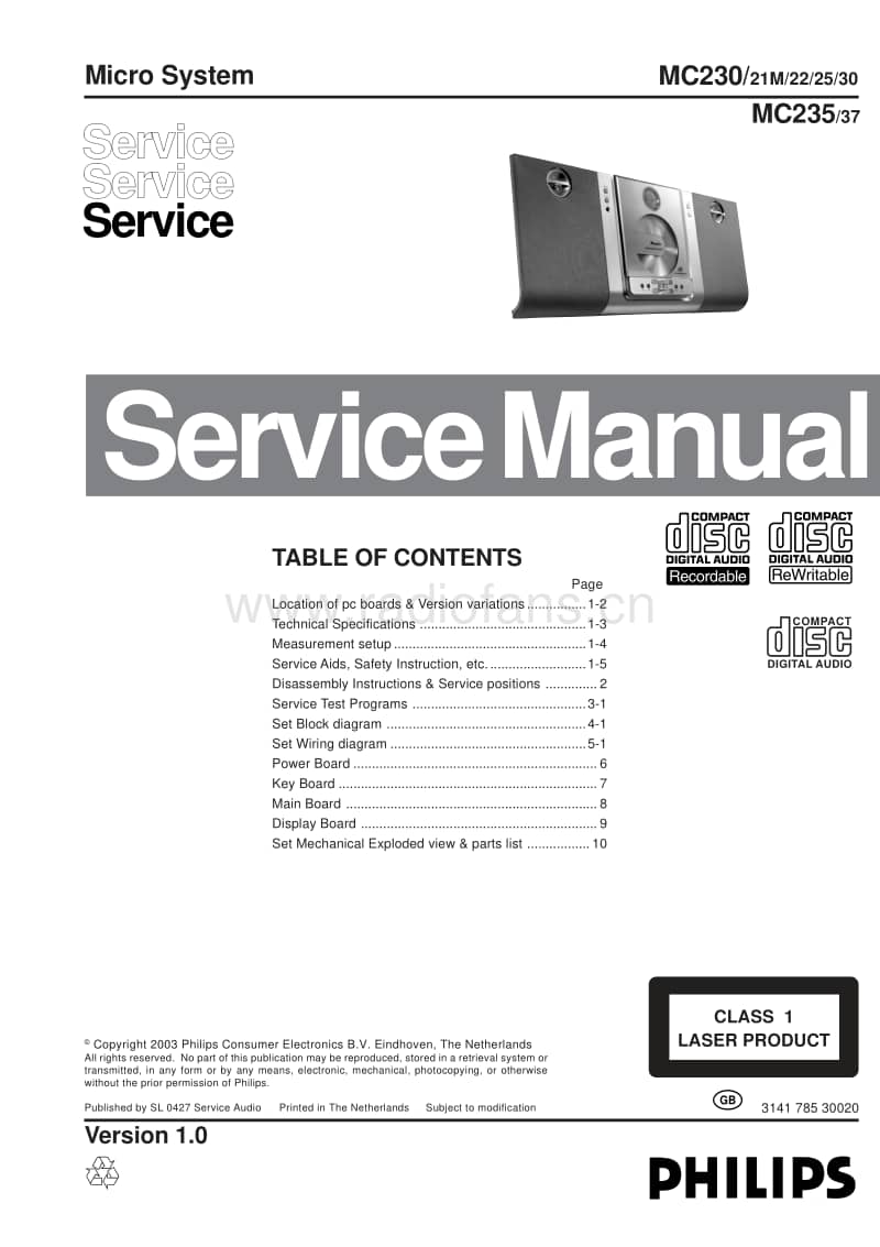 Philips-MC-235-Service-Manual电路原理图.pdf_第1页