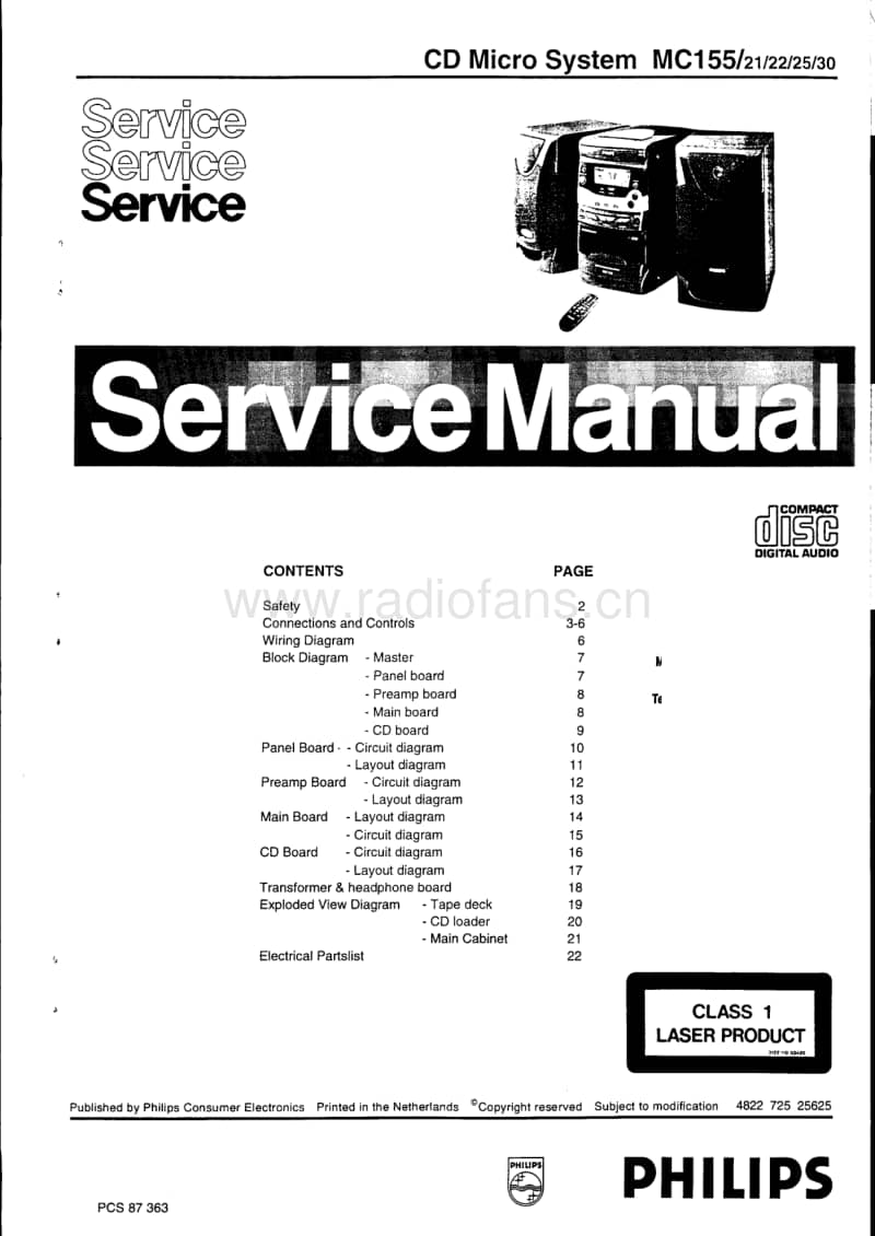 Philips-MC-155-Service-Manual电路原理图.pdf_第1页