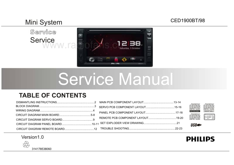 Philips-CED-1900-BT-Service-Manual电路原理图.pdf_第1页