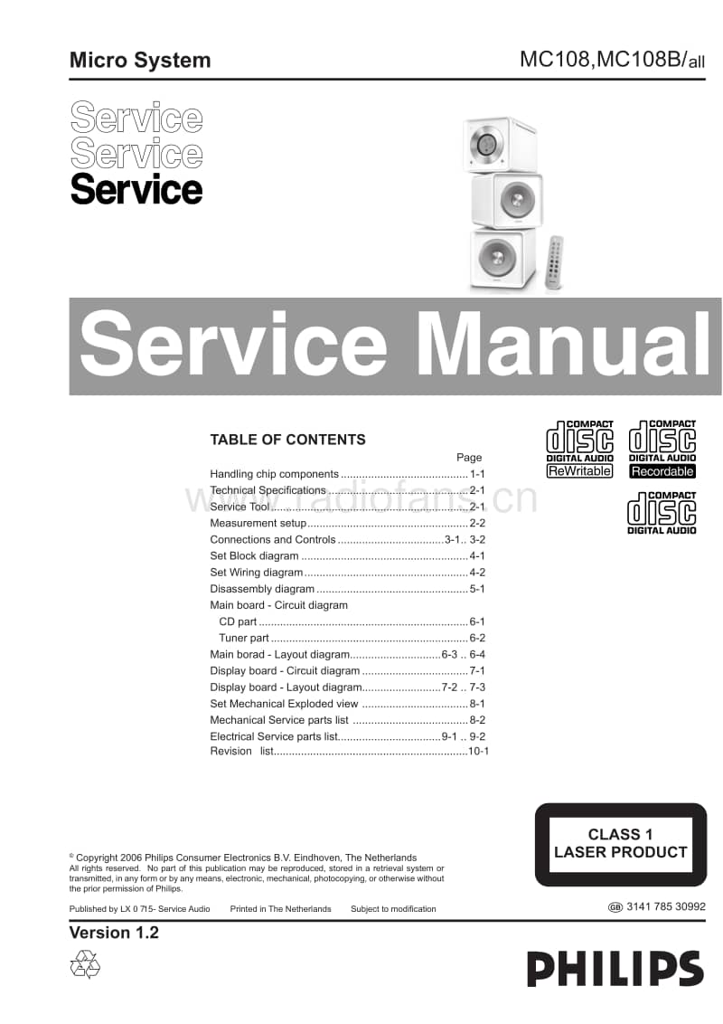 Philips-MC-108-B-Service-Manual电路原理图.pdf_第1页