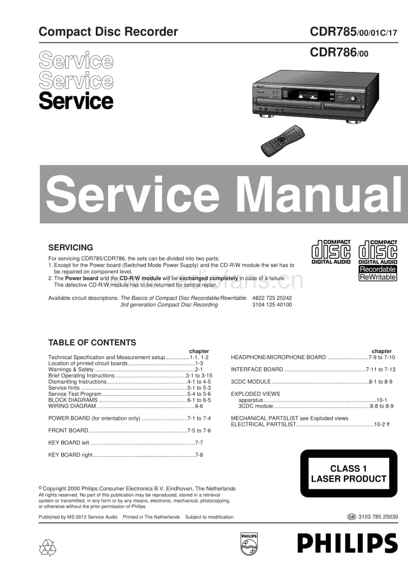 Philips-CDR-785-CDR-786-Service-Manual(1)电路原理图.pdf_第1页