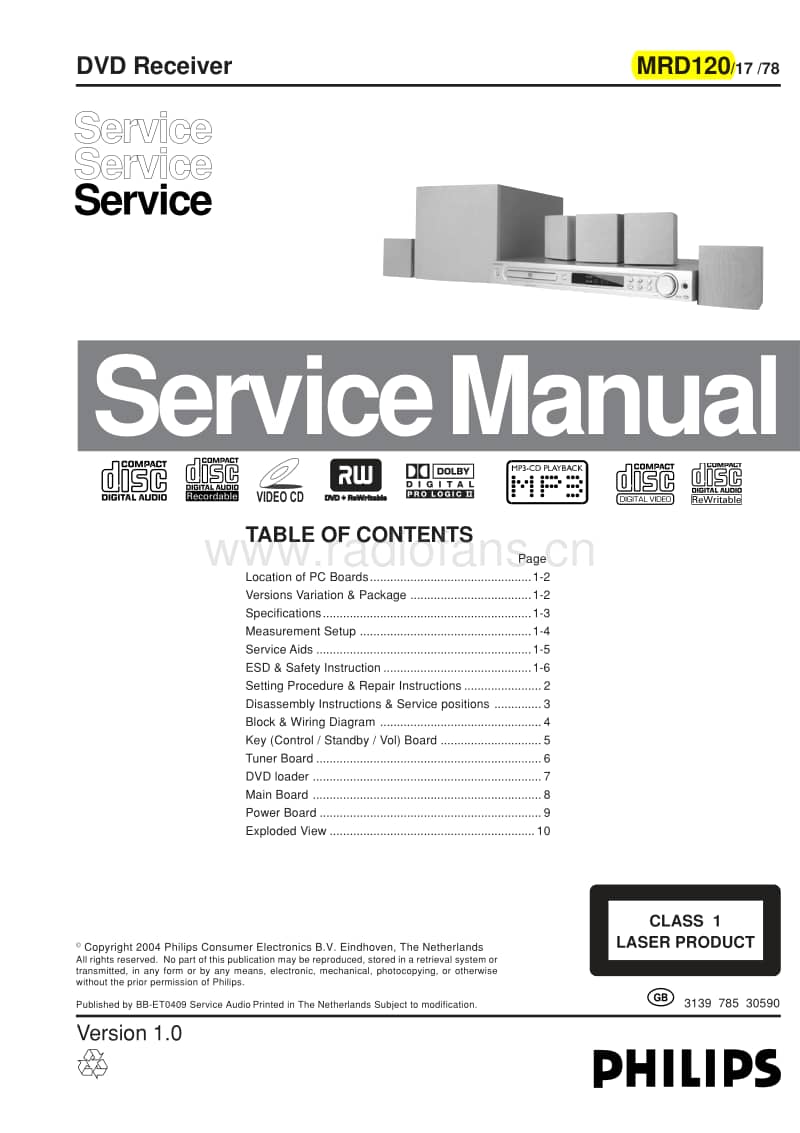 Philips-MRD-120-Service-Manual电路原理图.pdf_第1页