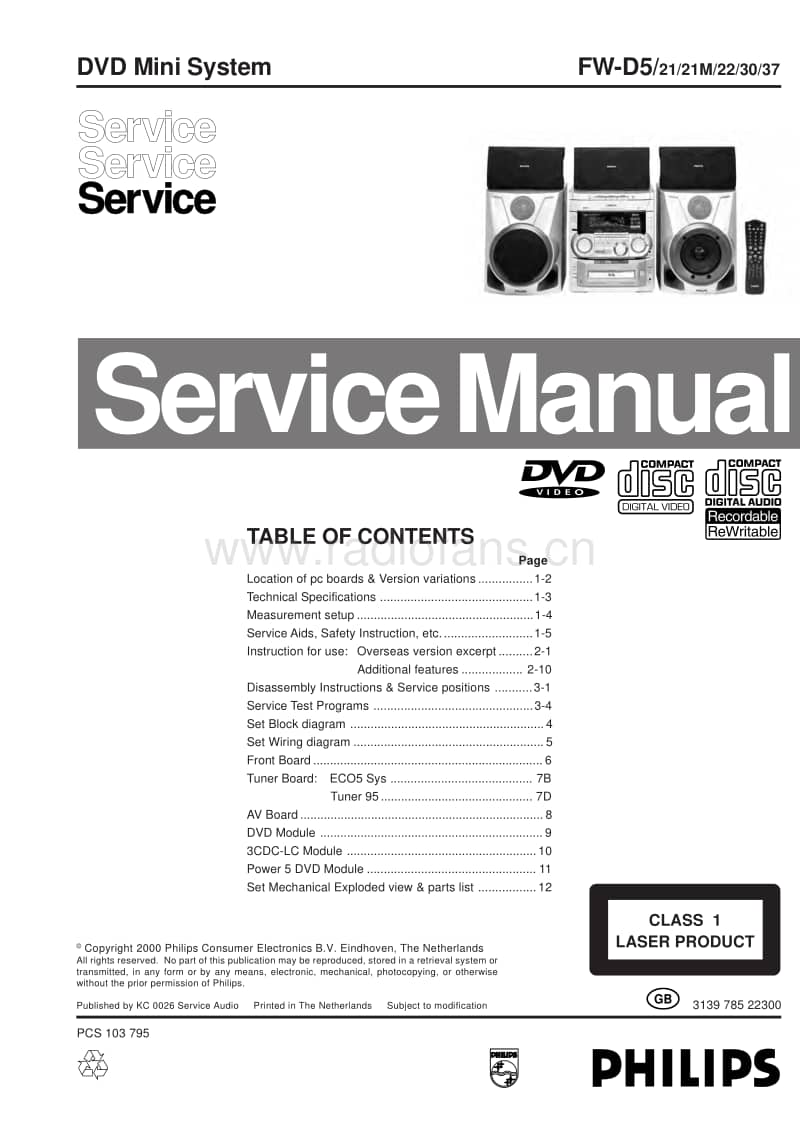 Philips-FWD-5-Service-Manual电路原理图.pdf_第1页