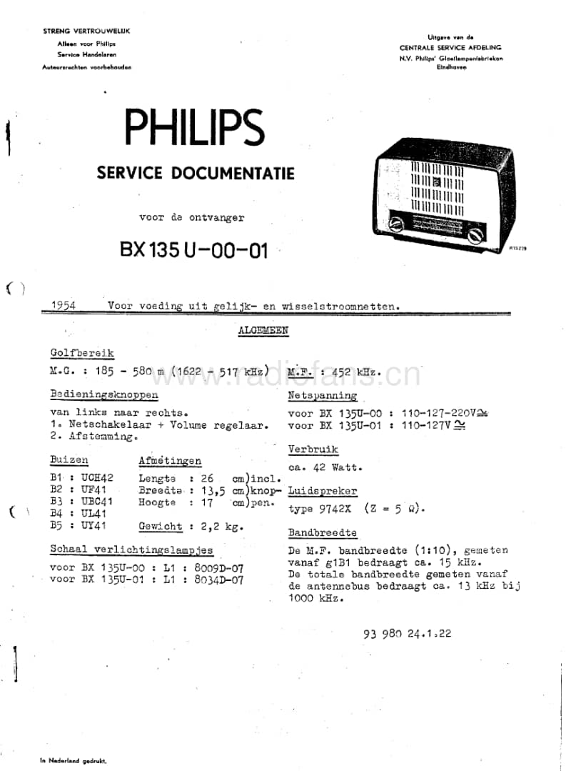 Philips-BX-135-U-Service-Manual电路原理图.pdf_第1页