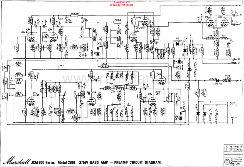 Marshall-2001-375W-Bass-Amp-Pre-2-Schematic电路原理图.pdf_第1页