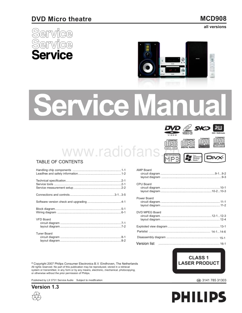 Philips-MCD-908-Service-Manual电路原理图.pdf_第1页